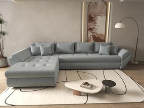 Colțar extensibil dumonde cu ladă de depozitare si sezut confortabil din spuma high-density, Loana XL Zoom Grey 335x185 cm