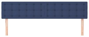 Tablii de pat, 2 buc, albastru, 100x5x78 88 cm, textil 2, Albastru, 200 x 5 x 78 88 cm
