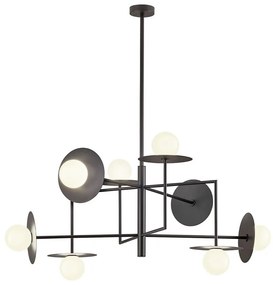 Redo 01-2753 - Lustră PLATO cu tijă 8xG9/10W/230V neagră