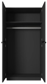 Dulap Nicole dormitor 100 cm - negru mat / mânere negre