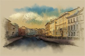 Tablou - Râul Moyka, Sankt Petersburg, Rusia (90x60 cm)