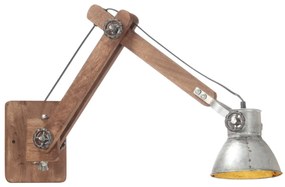 vidaXL Lampă de perete, stil industrial, argintiu, rotund, E27