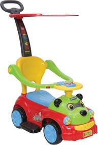 Masinuta copii si bebe NOVOKIDS™ Baby Panda Rider , Cu melodii si sunete, Maner de impins pentru parinti detasabil, Copertina de protectie