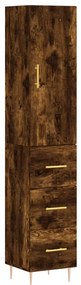 3198846 vidaXL Dulap înalt, stejar fumuriu, 34,5x34x180 cm, lemn prelucrat