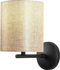 Lampa perete 4685, negru/crem, metal/material textil, 14x23x26 cm
