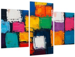 Tablou - Pictură cu pătrate colorate (90x60 cm)