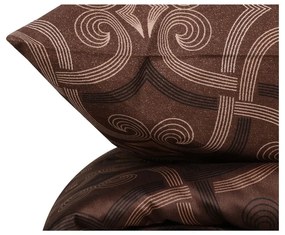 Lenjerie de pat maro din bumbac satinat pentru pat dublu 200x200 cm Pandora – Mijolnir