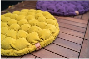Pernă relaxare cu bile de masaj Linda Vrňáková Bloom, ø 75 cm, galben