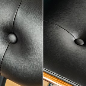 Scaun bar design deosebit Classico 115cm, negru/ nuc A-39040 VC