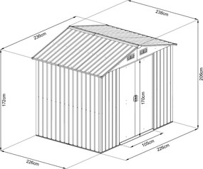 Căsuță de grădină pentru depozitarea uneltelor Avenberg 2.4 x 2.4 m VERDE SD-X0808-H170