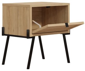 Noptieră în culoare naturală cu aspect de lemn de stejar Ecrin – Marckeric