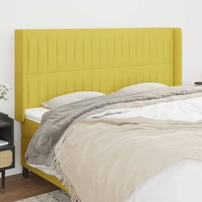 Tablie de pat cu aripioare, verde, 163x16x118 128 cm, textil 1, Verde, 163 x 16 x 118 128 cm