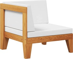 vidaXL Canapea colțar modulară cu perne alb crem, lemn masiv de acacia