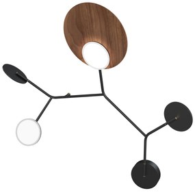 Lampă de perete Ballon 5 C, mai multe variante - TUNTO Model: cadre auriu/aur 24k, parte fixă neagra, panou de lemn stejar