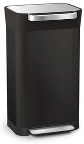 Coș de gunoi negru cu pedală din oțel 30 l Titan – Joseph Joseph
