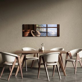 Tablou - Echipament de pescuit (cu ceas) (90x30 cm)