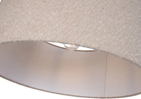 Lampă de podea neagră reglabilă cu abajur din material bej tip teddy de 50 cm - Editor