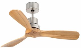 Ventilator de tavan FARO 33509DC MINI LANTAU crom/lemn d. 107 cm + telecomandă