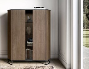 Dulap lemn masiv înalt Eclat cu 2 uși, 129 × 51 × 156 cm