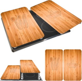 Set 2 protecții din sticlă pentru aragaz Wenko Lunch, 52 x 30 cm