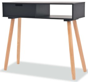 vidaXL Masă consolă, lemn masiv de pin 80x30x72 cm, negru