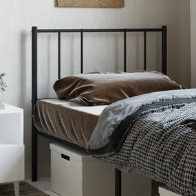 vidaXL Tăblie de pat metalică, negru, 90 cm
