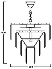Lustră de cristal pe cablu AMEDEO 5xE14/40W/230V Zuma Line 17106/4+1-GLD