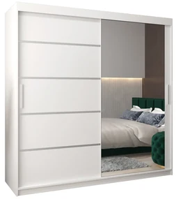 Dulap de haine 200 cm cu oglindă Verika 2 200 (alb). 1064226