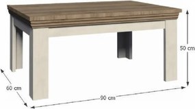 Măsuţă de cafea, pin nordic/stejar sălbatic, ROYAL LN