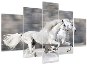 Tablou - Cai albi în timpul iernii (150x105 cm)