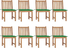 vidaXL Scaune de grădină cu perne, 8 buc., lemn masiv de tec