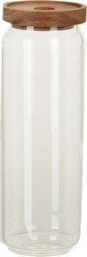 Borcan de sticlă cu capac din lemn de acacia 1300 ml, 1,7 l