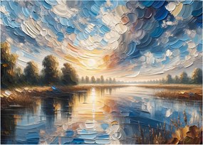 Tablou - Pictură cu soarele deasupra apei (70x50 cm)