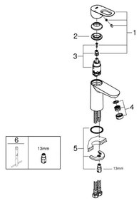 GROHE 23337000 - Baterie lavoar BAULOOP DN 15, crom lucios