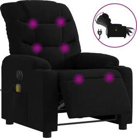 vidaXL Fotoliu electric de masaj rabatabil, negru, textil