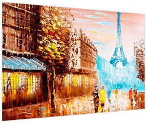 Tablou - Vremea ploioasă și Turnul Eiffel (90x60 cm)