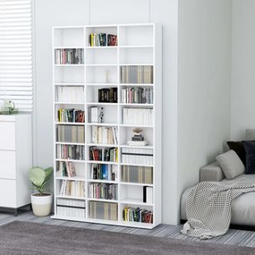 vidaXL Dulap pentru CD-uri, alb, 102x16x177,5 cm, lemn compozit