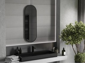 Mexen Loft oglindă baie ovală 100 x 35 cm, cadru negru - 9851-100-035-000-70