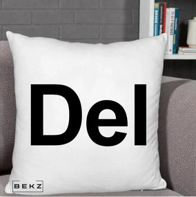 Perna Personalizata Tasta Del Tipografie Bold, 40x40 cm, Alb Pufos, Husa Detasabila, Perna Inclusa, BEKZ®