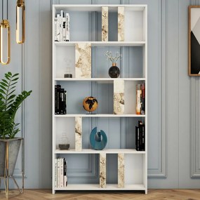 Bibliotecă Lime White Marbel and White