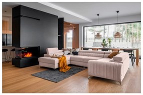 Colțar roz extensibil/cu spațiu de depozitare (cu colț pe partea stângă/în formă de "U") Louis – ELTAP