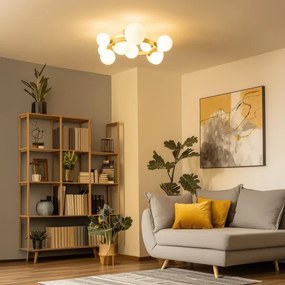 Lustră LED aplicată Brilagi MILLA 10xG9/3W/230V auriu/alb