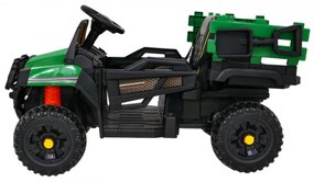 Masinuta Electrica cu acumulator pentru copii NOVOKIDS™ Farmer Truck, Cu remorca si faruri luminoase, Roti din Cauciuc EVA, 3-8 ani, max 30 kg,