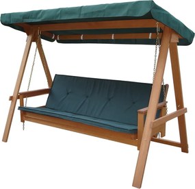 Balansoar de grădină verde/ din lemn Vegas Lux - Rojaplast