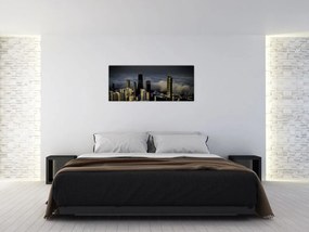 Tablou cu oraș în nori (120x50 cm)