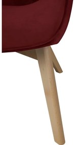 Fotoliu roșu cu tapițerie din catifea Niko – Ropez