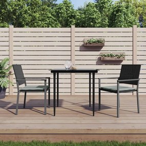 vidaXL Set mobilier de grădină cu perne, 3 piese, poliratan și oțel