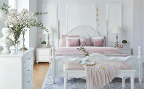 Băncuță lemn masiv tapițată Elizabeth, 120 × 40 × 48 cm