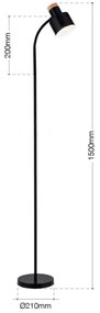 Orion - Lampă de podea GILI 1xE27/40W/230V neagră