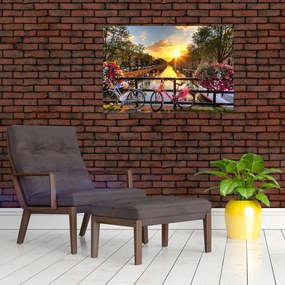 Tablou - Răsărit de soare la Amsterdam (90x60 cm)